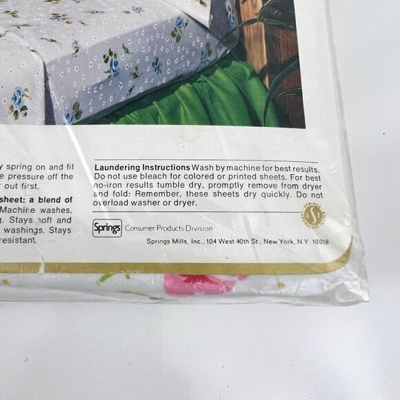 Vtg Spring Mills Pequot Rosebuds Twin Flat Sheet No-Iron Muslin - Picture 6 of 6